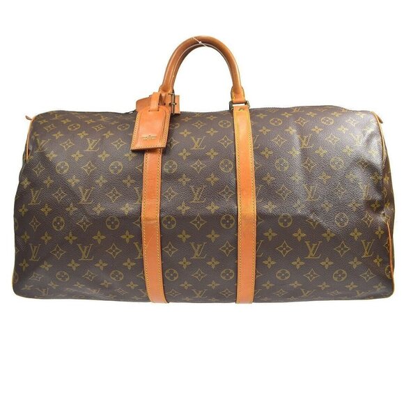 Louis Vuitton Keepall Bag Duffle 55 Brown Canvas - Picture 1 of 12